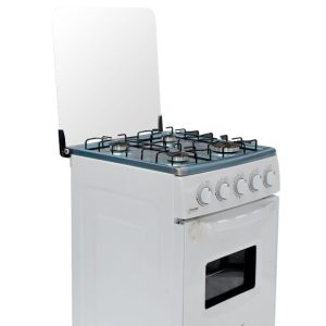 Cuisinière à Gaz StarSat - 4 Feux - 50 × 50 cm - Acier inoxydable - Blanc - Garantie 6 Mois