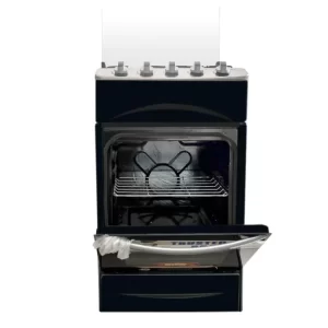 Cuisinière à gaz - Oscar - Inox - 4 Foyers - 60 x 50 - 2000W - Noir - Garantie 6 Mois