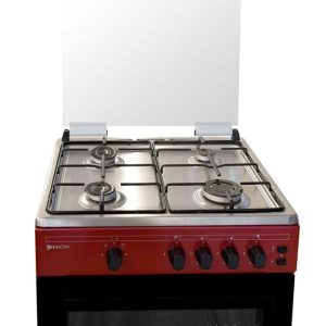 Cuisinière à gaz Innova - IN6402 - Allumage automatique - 4 Feux - 60x60 - Rouge - Garantie 06 mois