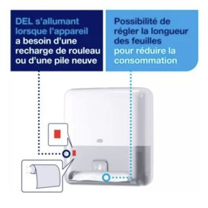 Disrtibuteur Automatique de Lingette - TORK - PLOM01 - Blanc - 6 mois