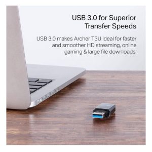 Adaptateur WiFi USB - Tplink Archer T3U - Pour Ordinateur et PC - Débit 1,3 Gbps - 6 Mois