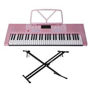 YONGMEI 61 touches de clavier de piano électronique de taille normale Instrument de musique portable - Rose