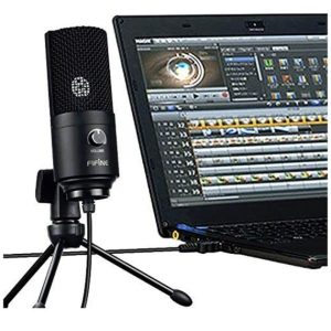 Microphone à condensateur en métal - FIFINE USB -K669B pour l'enregistrement des voix - Noir