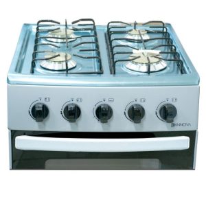 Cuisinière à gaz INNOVA - 4 feux - IN50GS - 50 X 50 cm - Noir/Gris - Garantie de 6 Mois